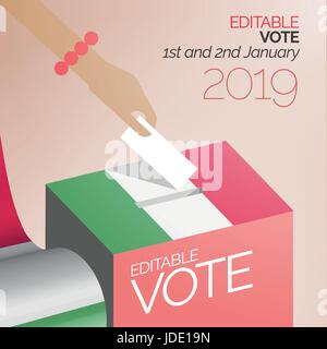 Il voto elettorale Box in Italia Illustrazione Vettoriale