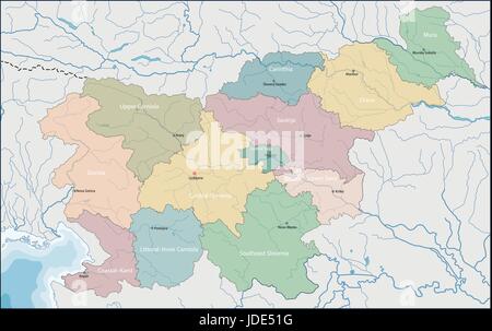 Mappa di Slovenia Illustrazione Vettoriale