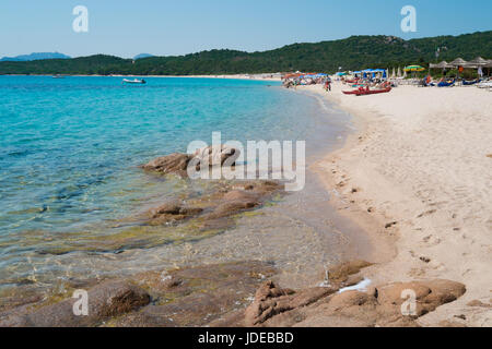 Liscia Ruja spiaggia sulla Costa Smeralda nel nord della Sardegna, Italia Foto Stock