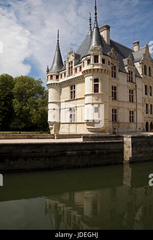 Azay le Rideau, dipartimento dell'Indre-et-Loire Chateau, Francia, Europa Foto Stock