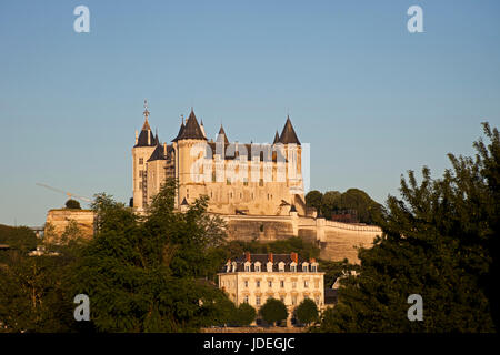 Saumur Chateau, Maine-et-Loire dipartimento in Francia occidentale, Europa Foto Stock