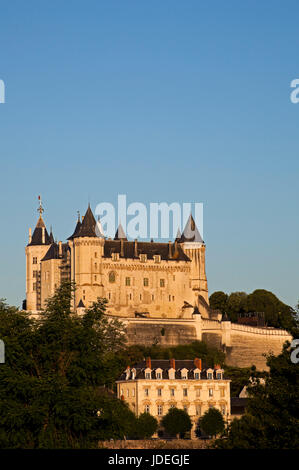 Saumur Chateau, Maine-et-Loire dipartimento in Francia occidentale, Europa Foto Stock