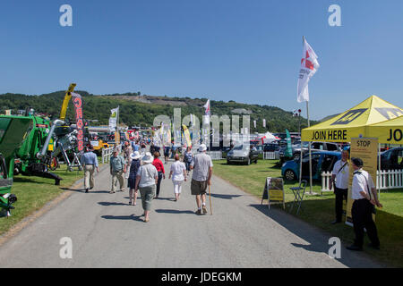 Vista generale del Royal Welsh Showground, Llanelwedd, Builth Wells, Powys, Wales, Regno Unito, 19 luglio 2016. Foto Stock