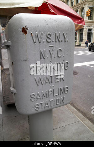 New York City acqua potabile stazione di campionamento downtown USA Foto Stock