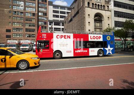 Open Loop tour guidato double deck bus New York City USA Foto Stock