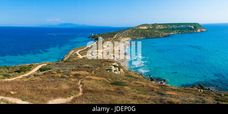 Penisola del Sinis con a capo San Marco in Oristano, Sardegna, Italia Foto Stock