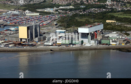 Vista aerea della centrale nucleare di Heysham power station, Lancashire, Regno Unito Foto Stock