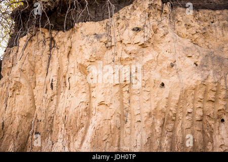 Gli strati di terra in una fossa di creta Foto Stock