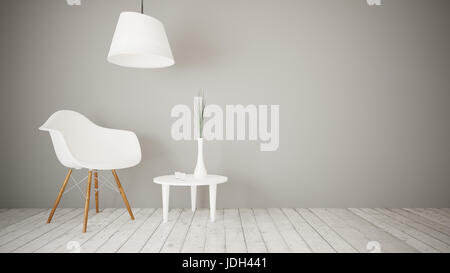 3D rendering interno di stile minimale salotto con copyspace Foto Stock