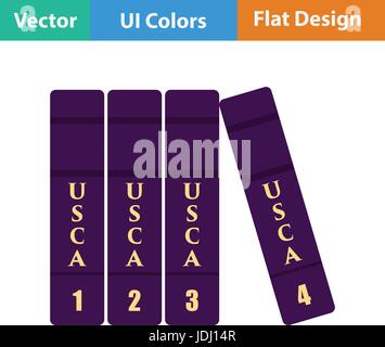 Codice di leggi icona. Schermo piatto a colori e design. Illustrazione Vettoriale. Illustrazione Vettoriale