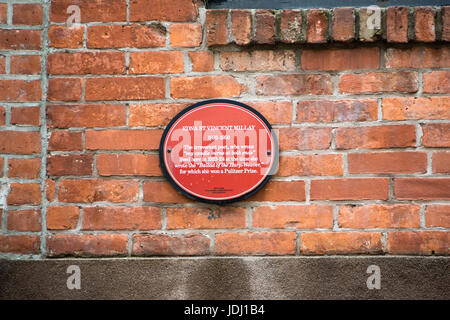 Edna St Vincent Millay House, 75 1/2 Bedford Street, nel Greenwich Village di New York City Foto Stock