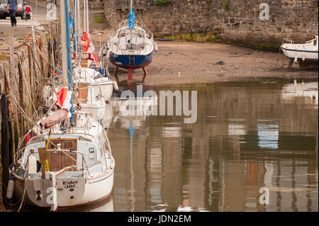 Il molo di South Queensferry. Firth of Forth Rail Bridge, ponti stradali & South Queensferry. Foto Stock