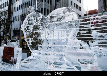 Sculture in 2017 Sapporo Snow Festival Foto Stock