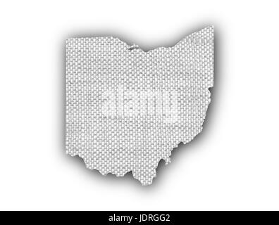 Mappa di Ohio su vecchie lenzuola Foto Stock