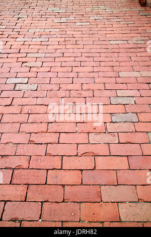 Tradizionale in rosso mattone marciapiede marciapiede nel quartiere del centro storico di Boston - USA Foto Stock