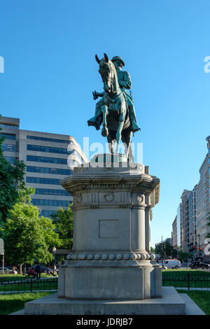 Il Maggiore Generale James B. McPherson statua equestre, McPherson Square, Washington DC Foto Stock