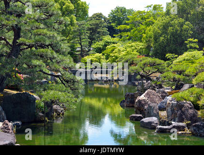 Giardino Ninomaru, il Castello di Nijo, Kyoto, Giappone Foto Stock