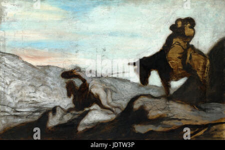 Honoré-Victorin Daumier - Don Chisciotte e Sancho Panza 1855 Foto Stock
