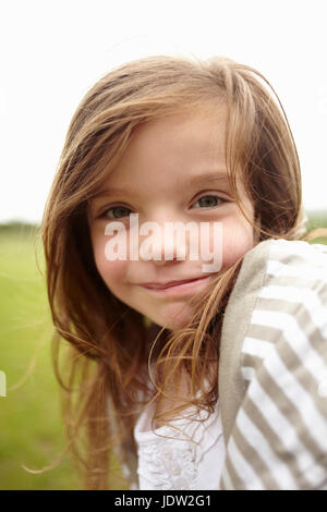 Close up la ragazza sorridente Foto Stock