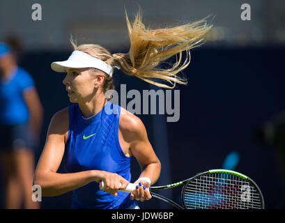 BIRMINGHAM, GRAN BRETAGNA - 17 giugno : Katie Boulter in azione il 2017 Aegon Classic WTA Premier torneo di tennis Foto Stock