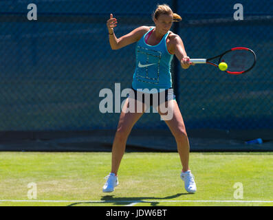 BIRMINGHAM, GRAN BRETAGNA - 17 giugno : Petra KVITOVA in azione il 2017 Aegon Classic WTA Premier 5 tournament Foto Stock