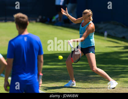 BIRMINGHAM, GRAN BRETAGNA - 17 giugno : Petra KVITOVA in azione il 2017 Aegon Classic WTA Premier 5 tournament Foto Stock