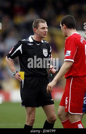 STEVE TANNER ARBITRO MULINO DI CAMPO MANSFIELD INGHILTERRA 26 Gennaio 2008 Foto Stock