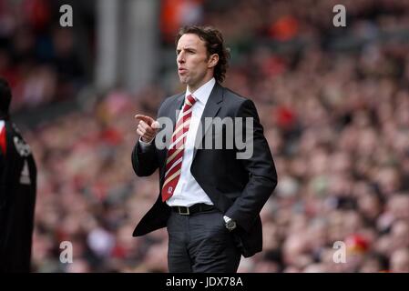 GARETH SOUTHGATE MIDDLESBROUGH FC MANAGER ANFIELD LIVERPOOL ENGLAND 23 Febbraio 2008 Foto Stock