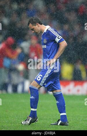 JOHN TERRY MANCA IL MANCHESTER UNITED V CHELSEA LUZHNIKI STADIUM Mosca FEDERAZIONE RUSSA il 21 maggio 2008 Foto Stock