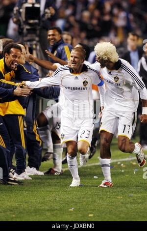 DAVID BECKHAM gol da metà W LOS ANGELES GALAXY HOME DEPOT CENTER DI CARSON LOS ANGELES STATI UNITI D'AMERICA 24 Maggio 2008 Foto Stock