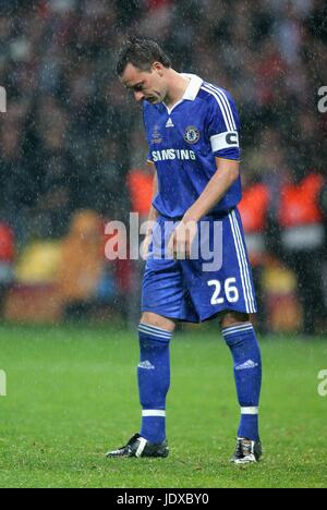 JOHN TERRY MANCA DALLA MACCHIA MANCHESTER UNITED V CHELSEA LUZHNIKI STADIUM Mosca FEDERAZIONE RUSSA il 21 maggio 2008 Foto Stock