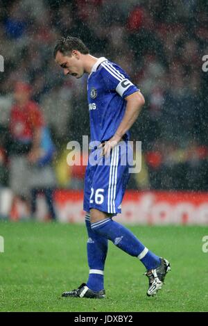 JOHN TERRY MANCA DALLA MACCHIA MANCHESTER UNITED V CHELSEA LUZHNIKI STADIUM Mosca FEDERAZIONE RUSSA il 21 maggio 2008 Foto Stock