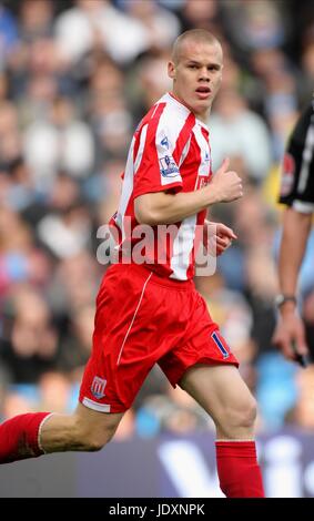 RYAN SHAWCROSS Stoke City FC City of Manchester Stadium Manchester Inghilterra 26 Ottobre 2008 Foto Stock