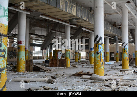 Abbandonato edificio industriale in Kings Park ospedale psichiatrico Foto Stock