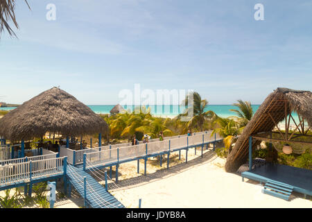 Ampia vista della Playa Pilar, Cayo Guillermo Cuba Foto Stock