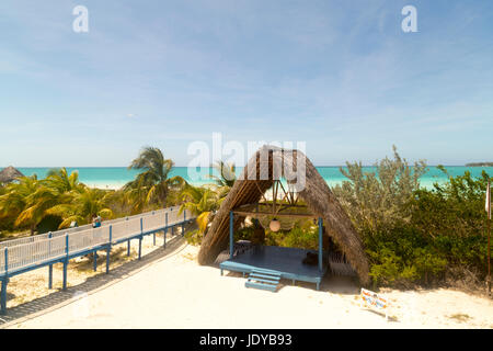 Ampia vista della Playa Pilar, Cayo Guillermo Cuba Foto Stock