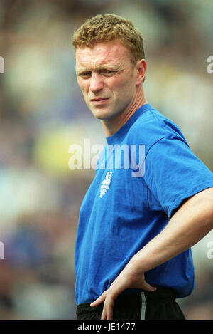 DAVID MOYES PRESTON NORTH END MANAGER PRESTON PRESTON V EVERTON 28 Luglio 2001 Foto Stock