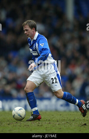 TOBIAS LINDEROTH Everton FC LIVERPOOL Goodison Park 17 Febbraio 2002 Foto Stock