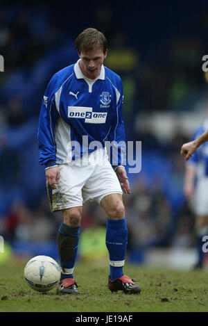 TOBIAS LINDEROTH Everton FC LIVERPOOL Goodison Park 17 Febbraio 2002 Foto Stock