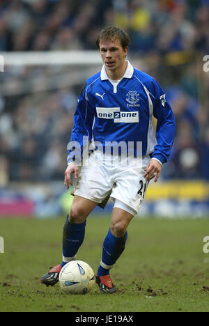 TOBIAS LINDEROTH Everton FC LIVERPOOL Goodison Park 17 Febbraio 2002 Foto Stock