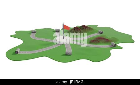 Strada in costruzione in provincia area 3D render Foto Stock