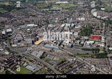 Vista aerea di Barnsley Town Center, nello Yorkshire, Regno Unito Foto Stock