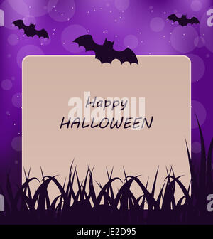 Illustrazione Halloween biglietto di auguri, sfondo scuro - Foto Stock