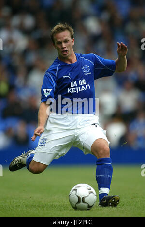 TOBIAS LINDEROTH Everton FC GOODISON PARK LIVERPOOL 10 Agosto 2002 Foto Stock