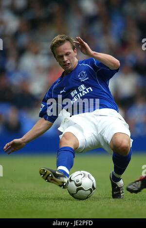 TOBIAS LINDEROTH Everton FC GOODISON PARK LIVERPOOL 10 Agosto 2002 Foto Stock