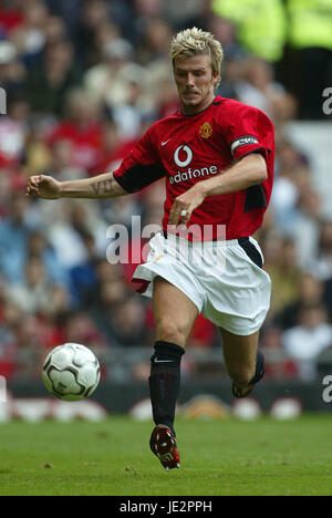 DAVID BECKHAM MANCHESTER UNITED FC OLD TRAFFORD MANCHESTER 10 Agosto 2002 Foto Stock