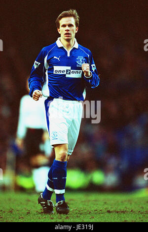 TOBIAS LINDEROTH Everton FC GOODISON PARK LIVERPOOL ENGLAND 02 Febbraio 2002 Foto Stock