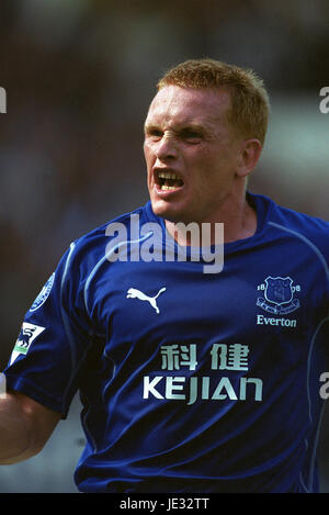 Contrassegnare PEMBRIDGE Everton FC GOODISON PARK LIVERPOOL 17 Agosto 2002 Foto Stock