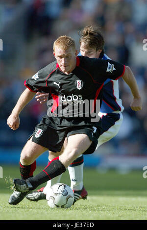 Contrassegnare PEMBRIDGE Fulham FC EWOOD PARK BLACKBURN 28 Settembre 2003 Foto Stock