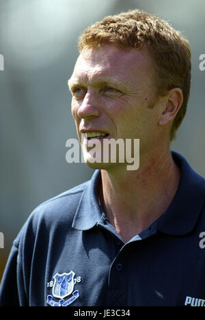 DAVID MOYES EVERTON MANAGER Preston Inghilterra 02 Agosto 2003 Foto Stock